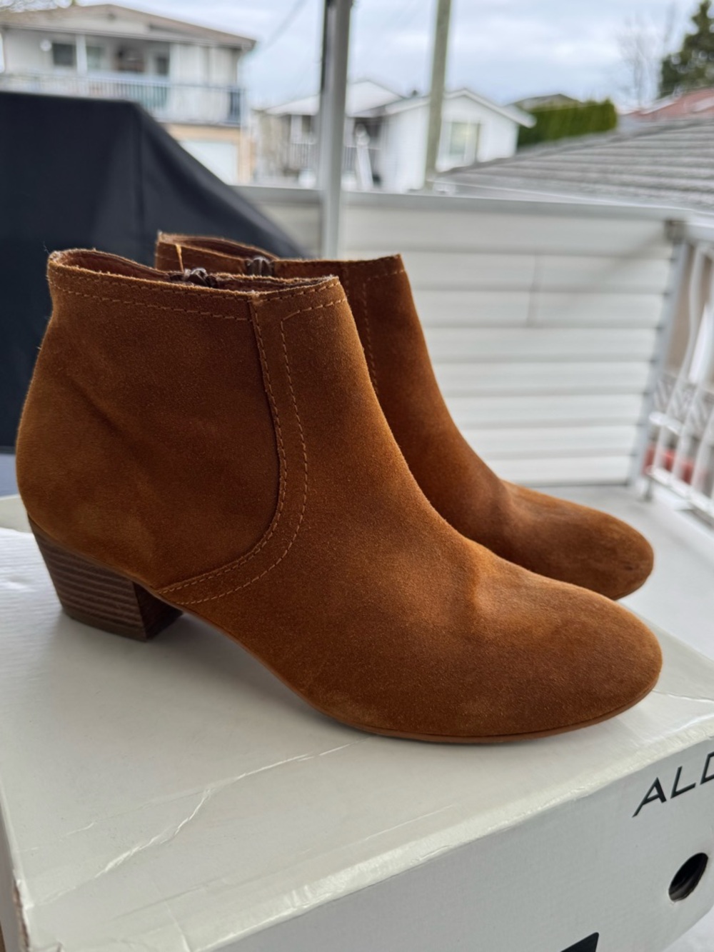 Aldo Suede Heeled Booties - Size 38
